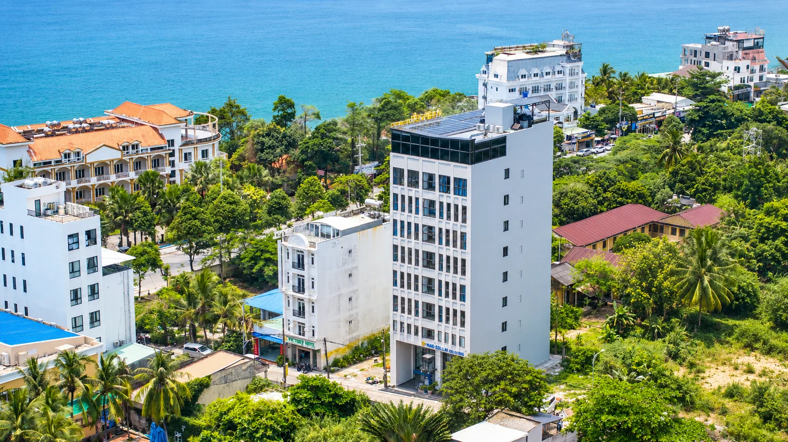 Aerial view of Nam Chau Stellar and the surrounding Phu Quoc coastline